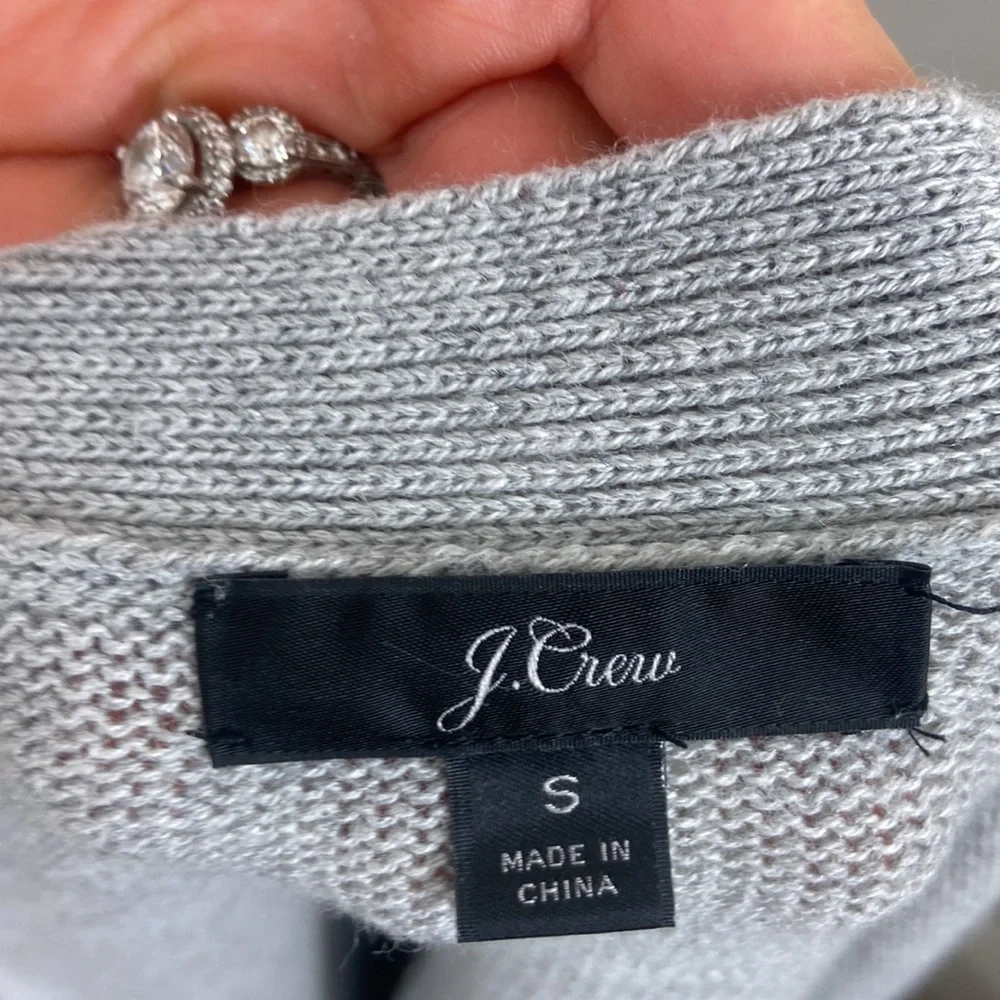 J. Crew Gray Button Up Long Cardigan Small
